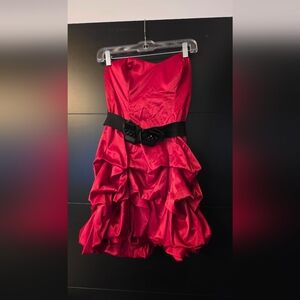 Ruby Rox Vibrant Red Dress with Black Accents